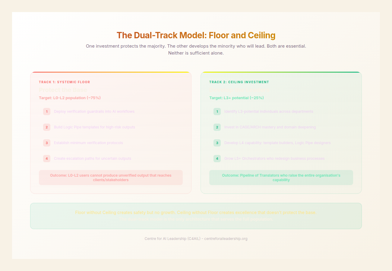 The Dual-Track Model: Floor and Ceiling
